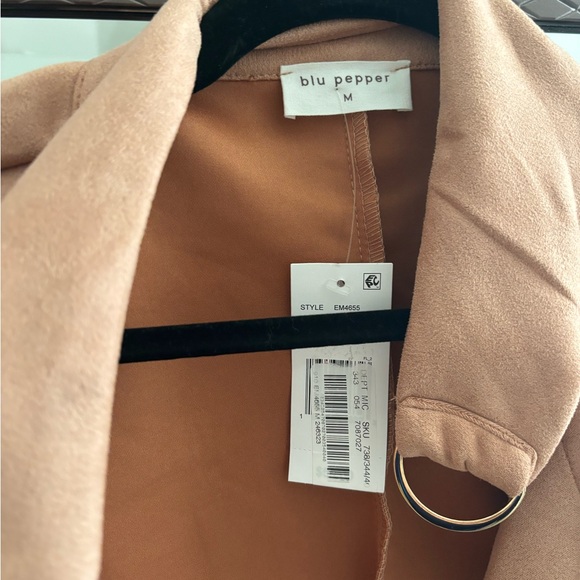 NWT Blu Pepper Faux Suede Jacket in Light Sienna - Picture 4 of 5